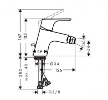 MONOMANDO BIDE FOCUS HANSGROHE